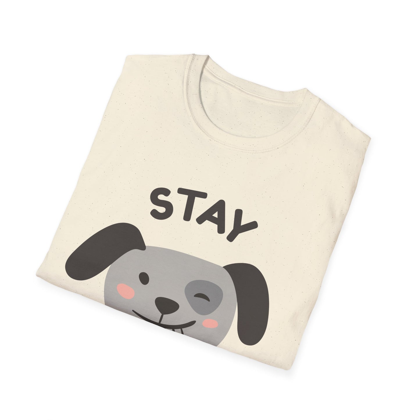 Stay Pawsitive Unisex Softstyle T-Shirt - Süßes Hunde Grafik T-Shirt