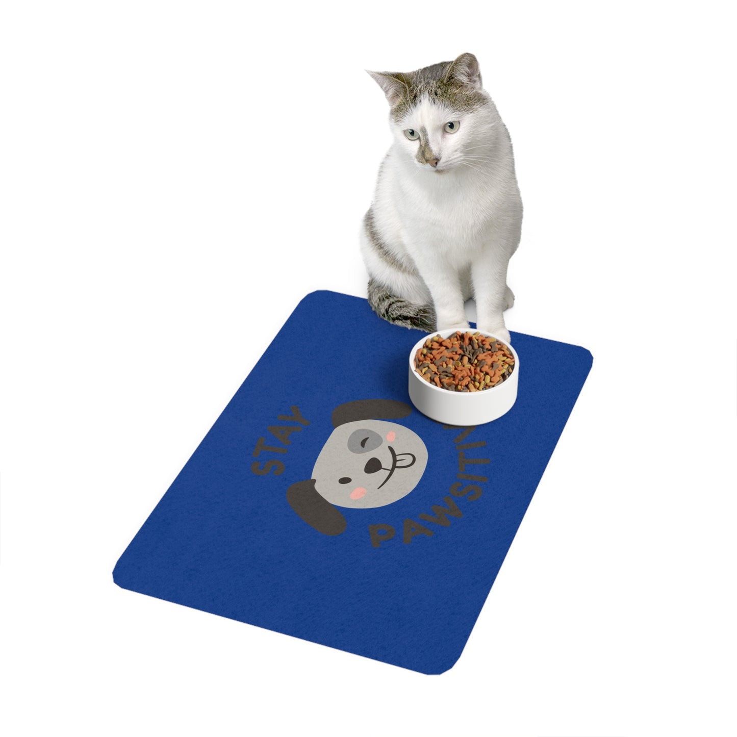 Stay Pawsitive Pet Food Mat - 12x18 Soft Dog Feeding Mat