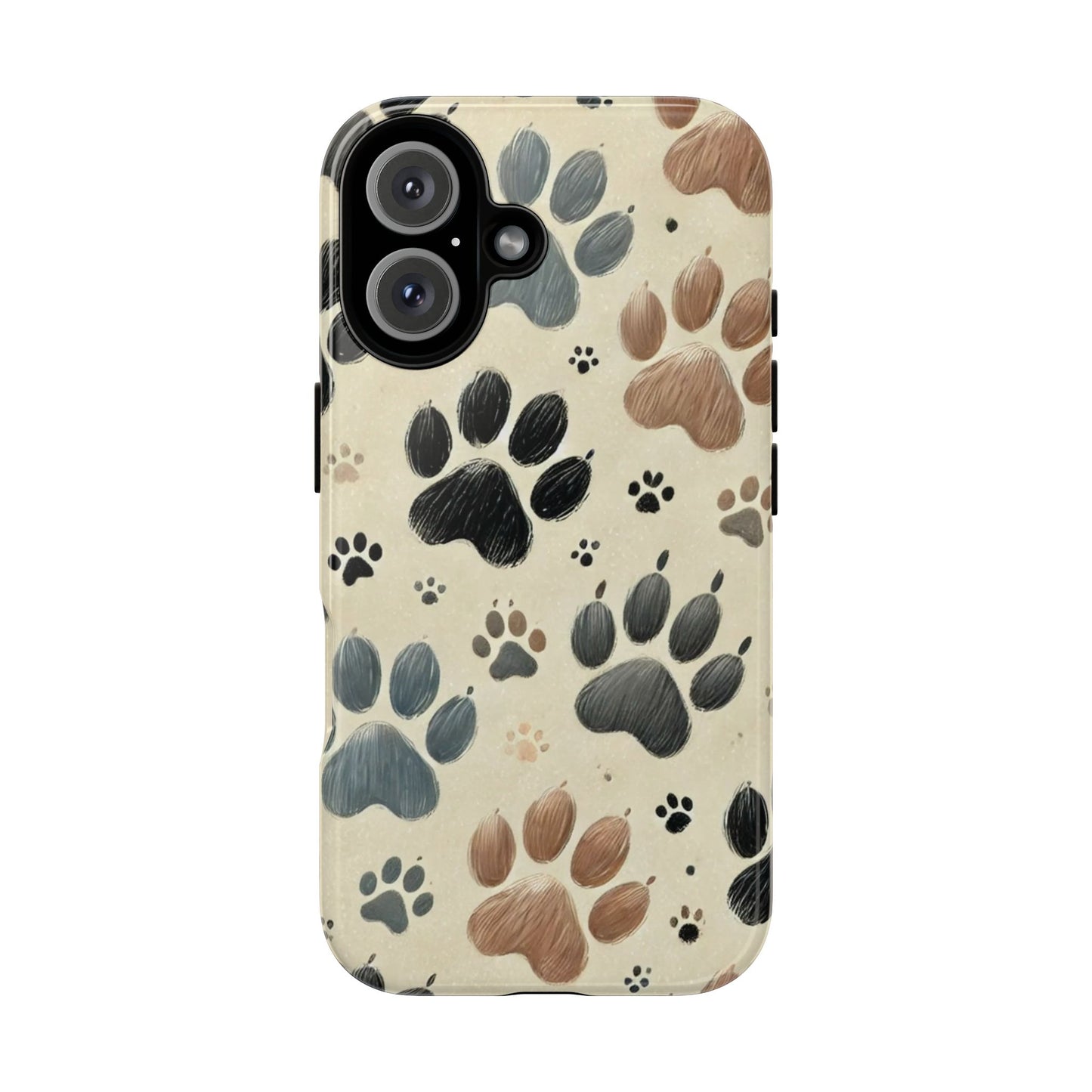 Paw Print Tough Phone Case - Durable Pet Lover Accessory