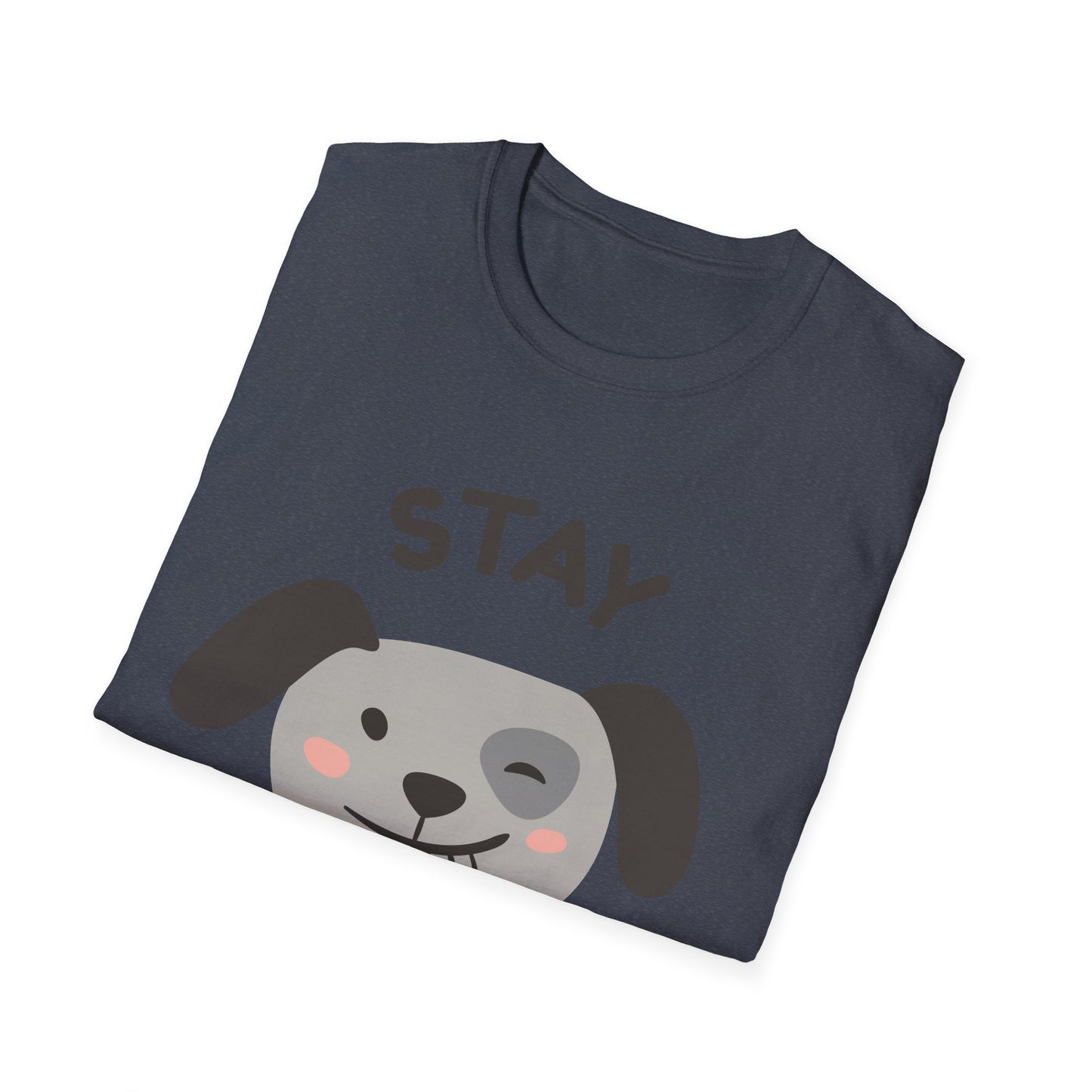 Stay Pawsitive Unisex Softstyle T-Shirt - Cute Dog Graphic Tee