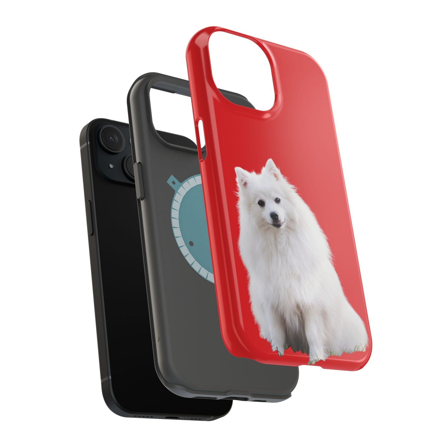 Cute Samoyed Dog Magnetic Tough Case - Red Pet Lover Phone Cover