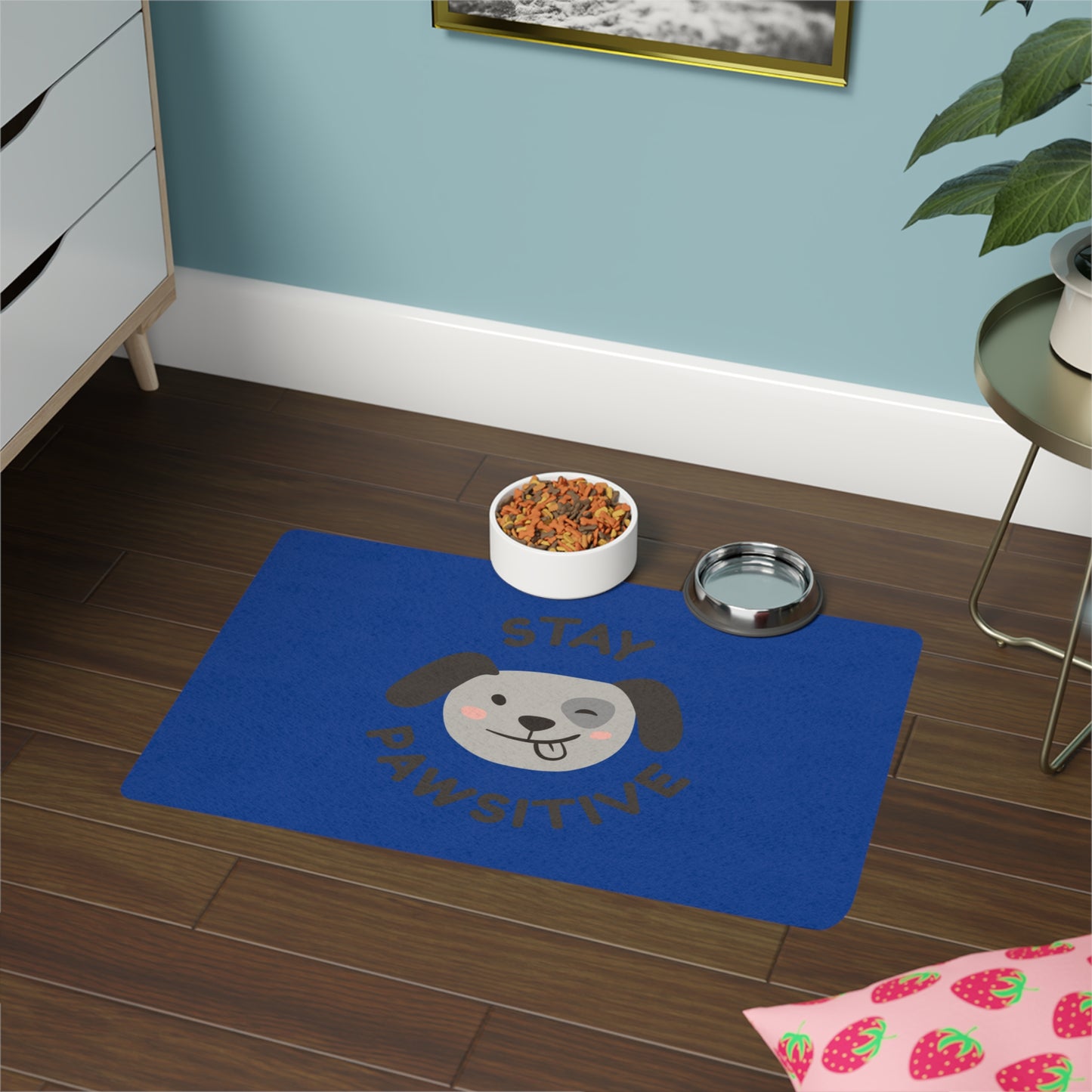 Stay Pawsitive Pet Food Mat - 12x18 Soft Dog Feeding Mat