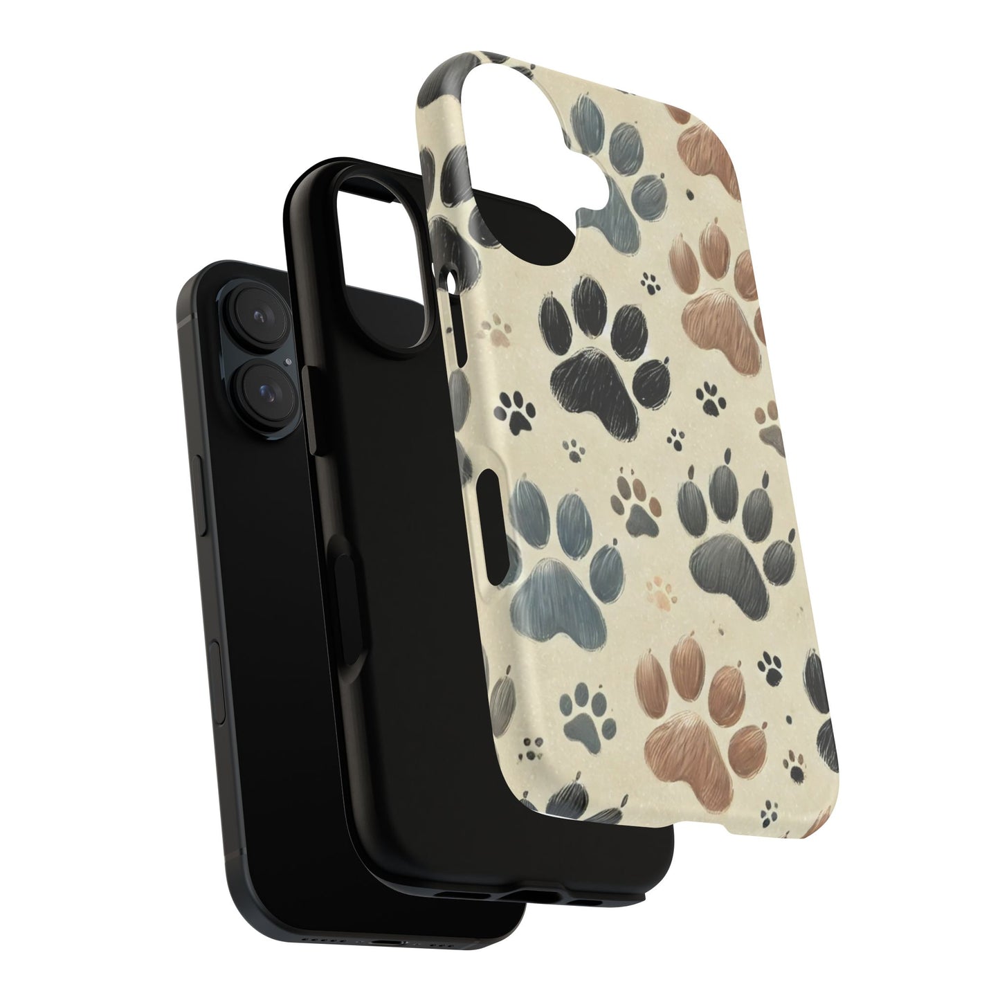 Paw Print Tough Phone Case - Durable Pet Lover Accessory