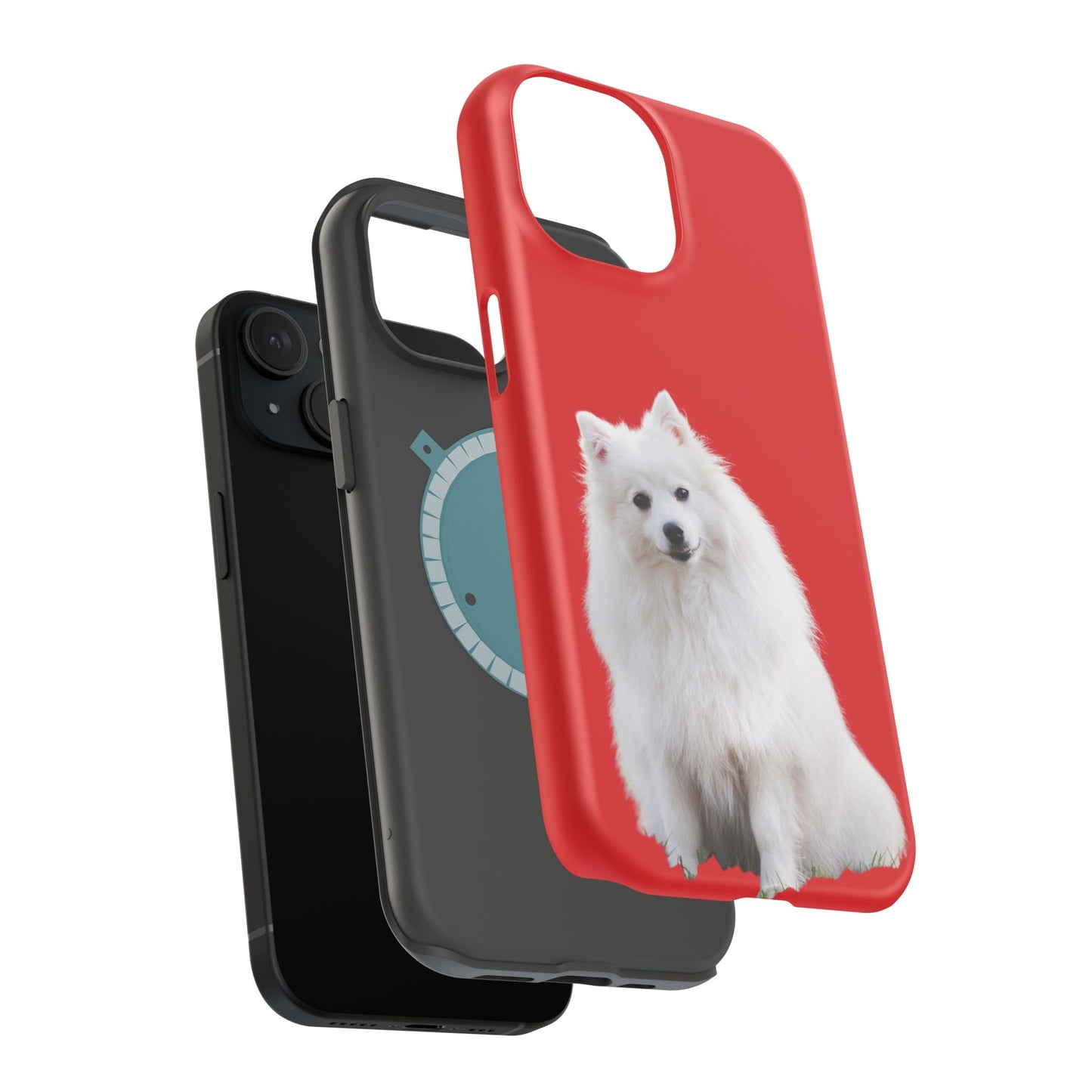 Cute Samoyed Dog Magnetic Tough Case - Red Pet Lover Phone Cover