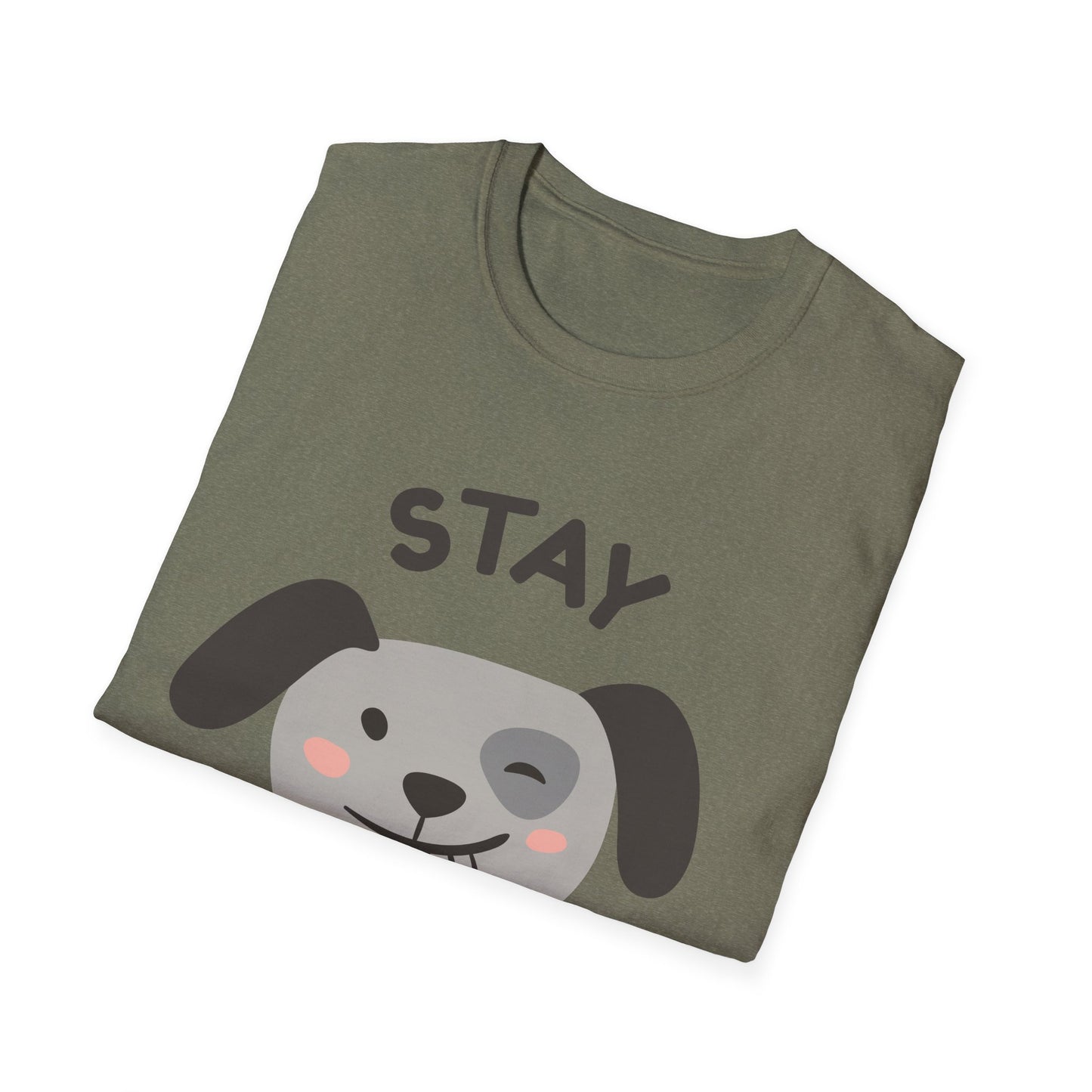 Stay Pawsitive Unisex Softstyle T-Shirt - Cute Dog Graphic Tee