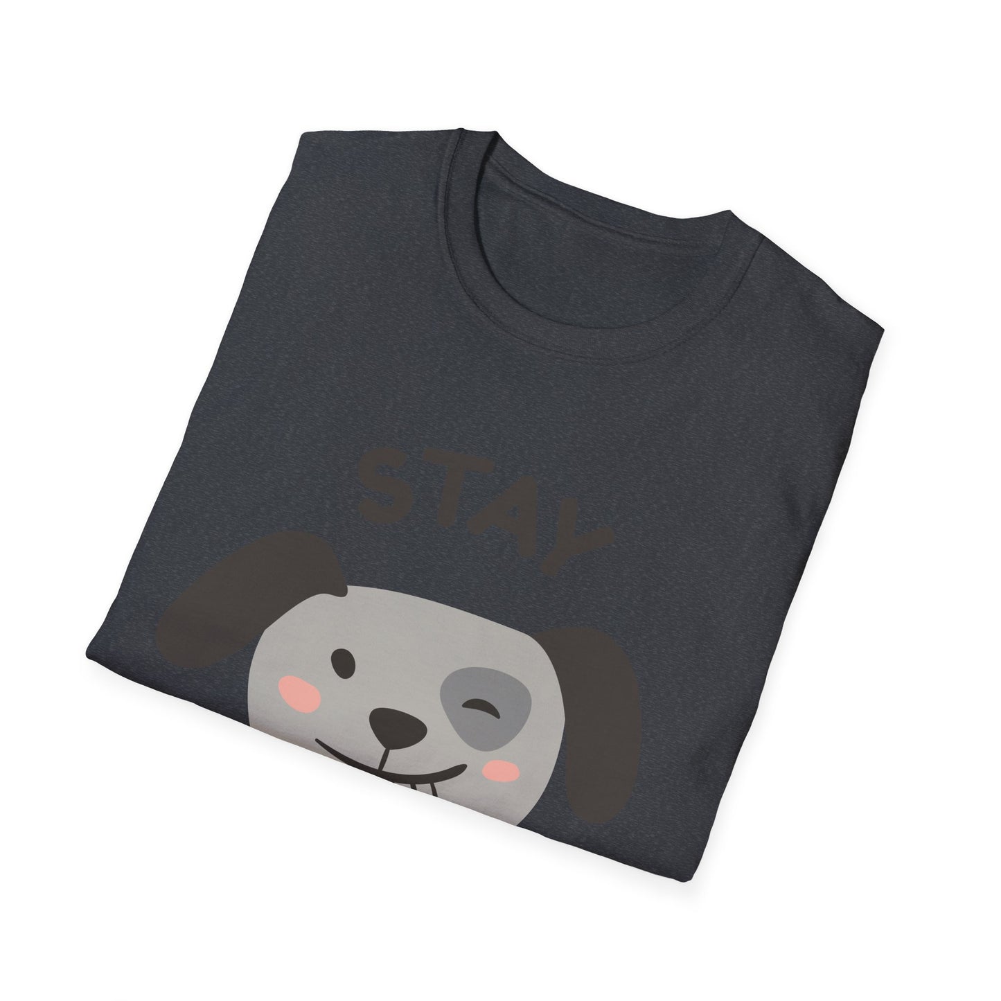 Stay Pawsitive Unisex Softstyle T-Shirt - Süßes Hunde Grafik T-Shirt