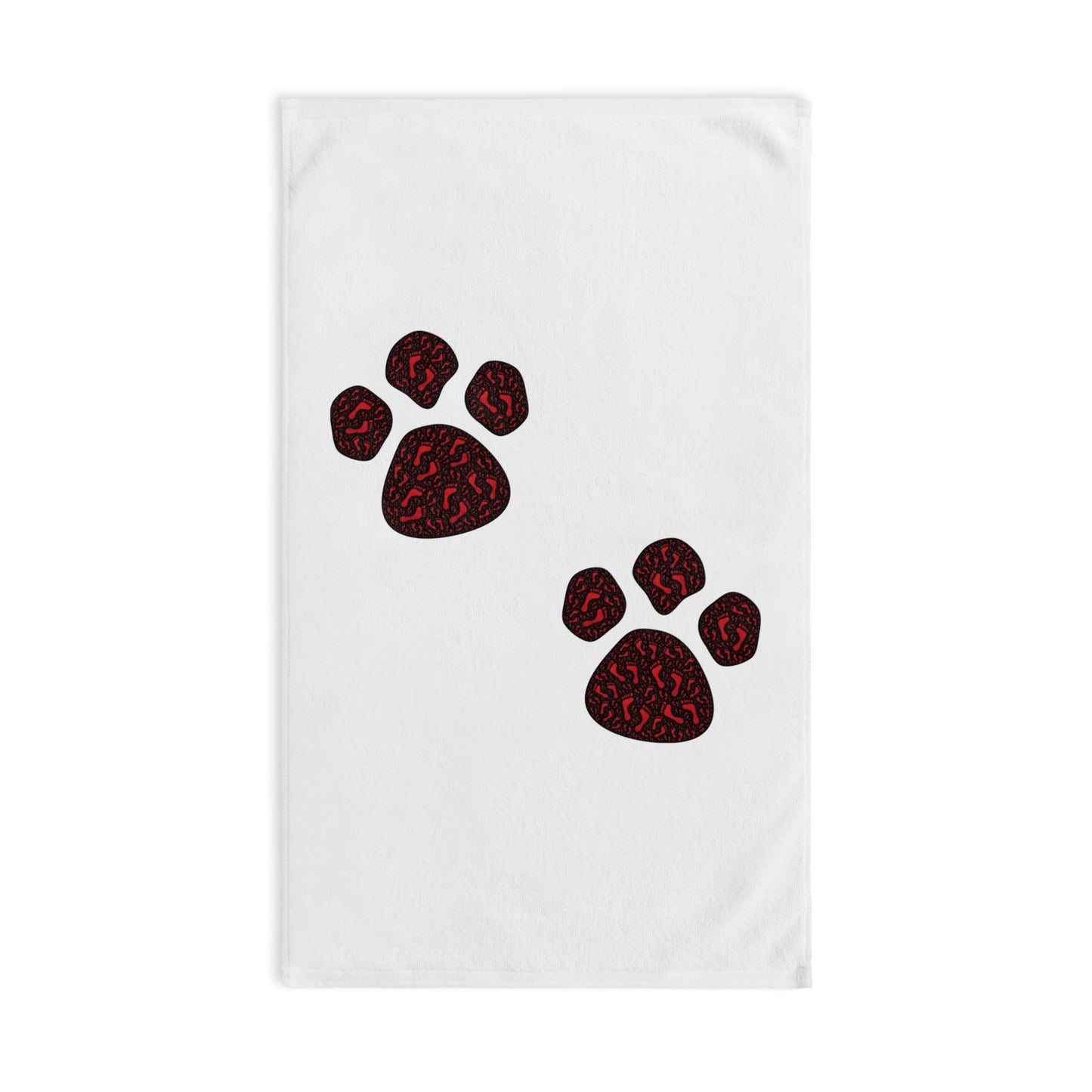 Red Paw Print Hand Towel - Perfect for Pet Lovers & Animal Enthusiasts