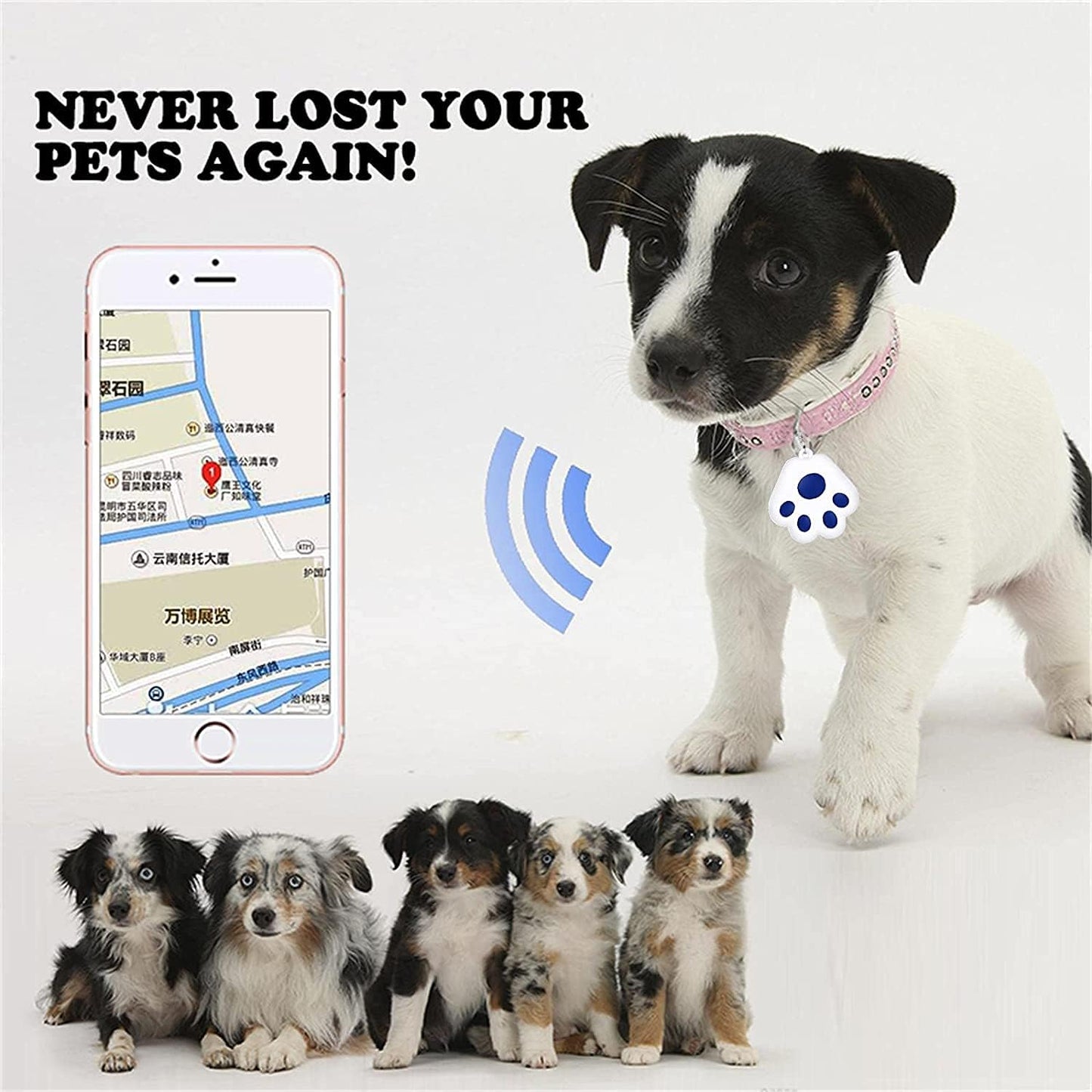 Mini Cat/Dog GPS Tracking Locator, Bluetooth Tracker for Kids, Pets, Dogs, Cats, Wallet, Luggage, Key Finder, Smart Tracker, Waterproof, Portable Device, Pets