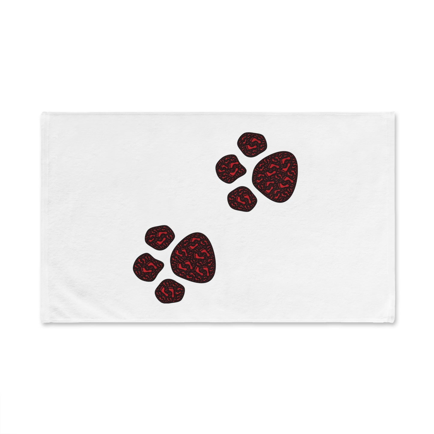 Red Paw Print Hand Towel - Perfect for Pet Lovers & Animal Enthusiasts