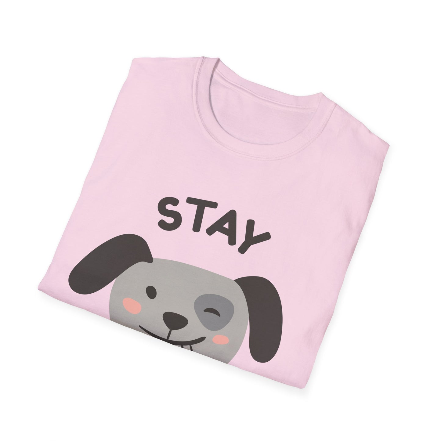 Stay Pawsitive Unisex Softstyle T-Shirt - Süßes Hunde Grafik T-Shirt