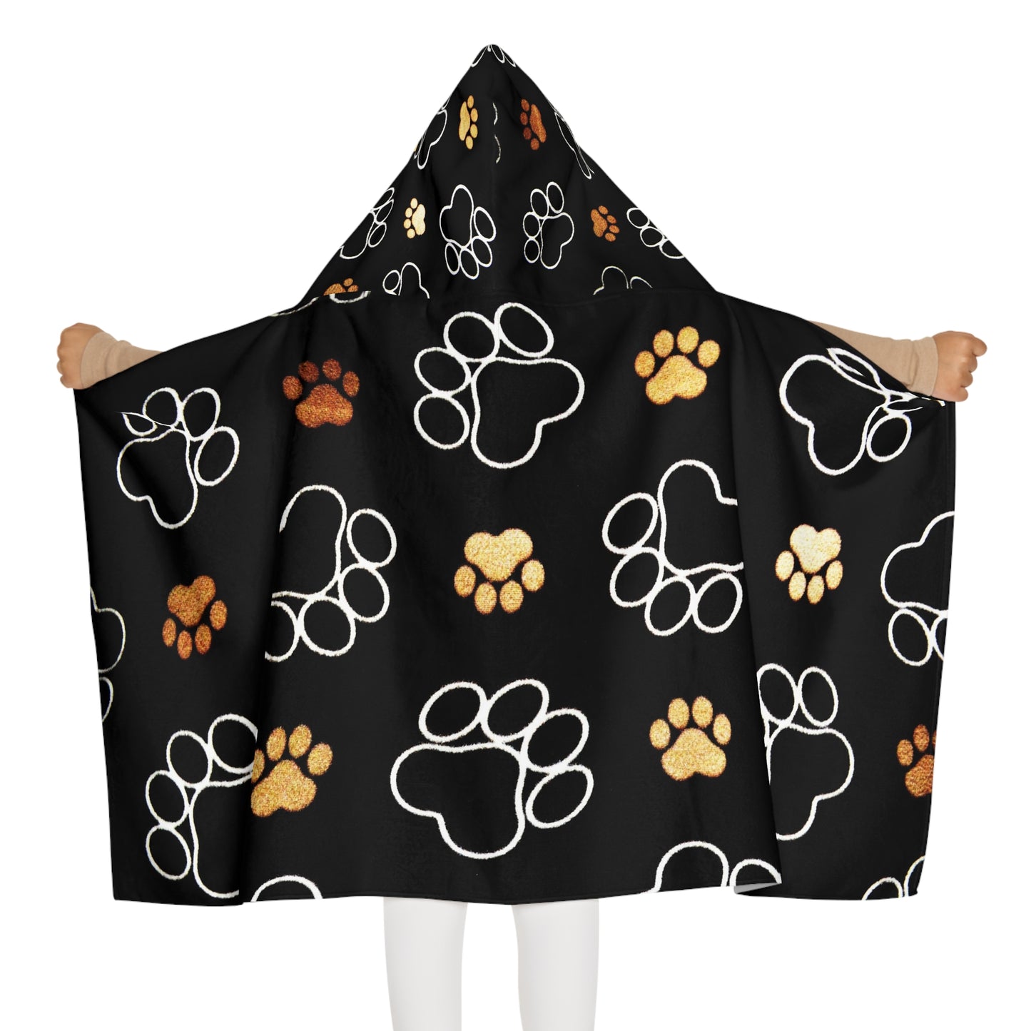 Youth Hooded Towel - Fun Paw Print Design for Pool & Beach Days