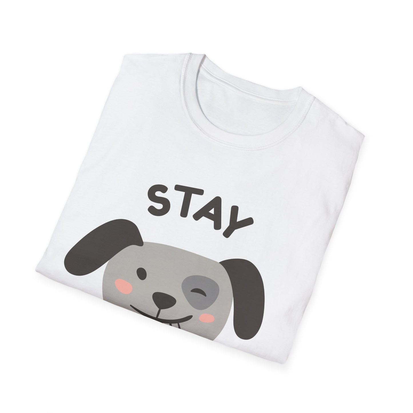 Stay Pawsitive Unisex Softstyle T-Shirt - Cute Dog Graphic Tee