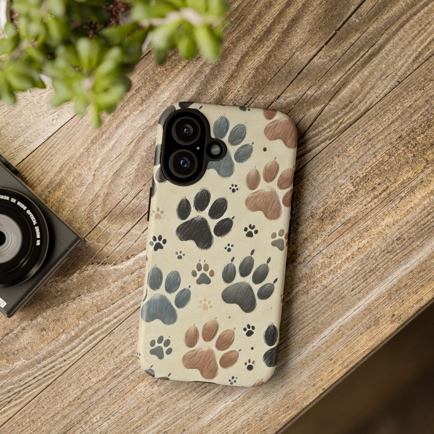 Paw Print Tough Phone Case - Durable Pet Lover Accessory