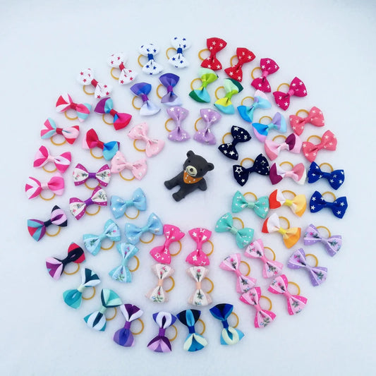 (5 pieces/lot) Cute Ribbon Puppy Medium Small Dog Hair Bows 30 Colors