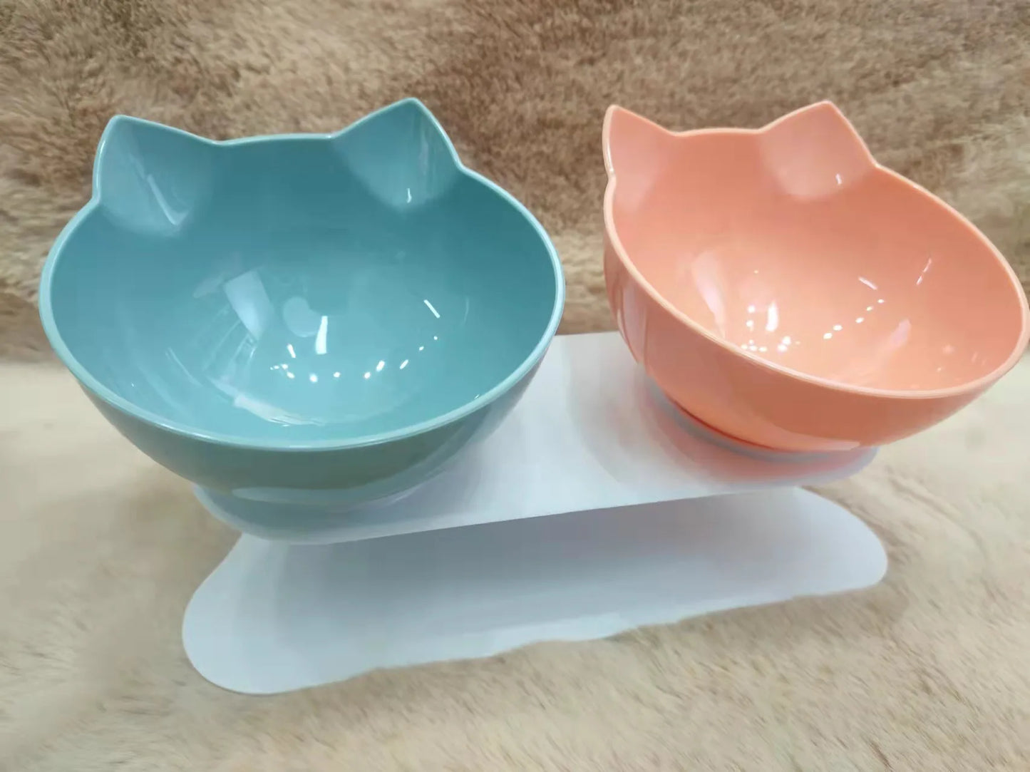 Non-Slip Double Bowls Pet Water Food