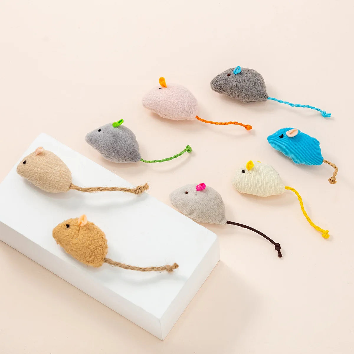 3-200 Pcs Rattle Cat Mouse Toys