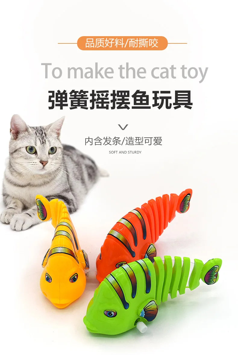 Pet Cat Toy Spring Swing Fish