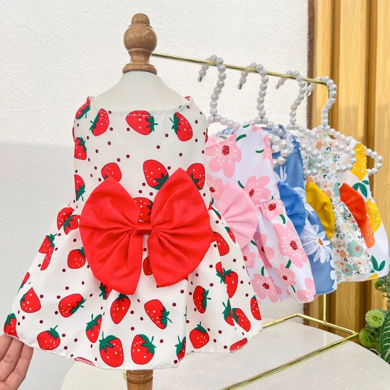 Pet Skirt Cute Dog Dress Bow Lace for Small Medium Puppy