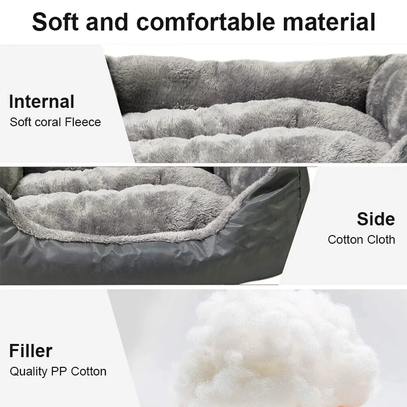 Dog Sofa Bed Large Square Plush Nest for Small Medium Dogs Pet Supplies