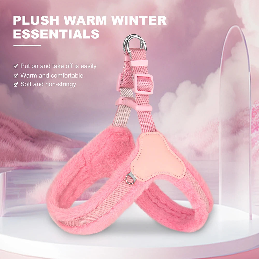 Warm Plush Padded Dog Harness Winter