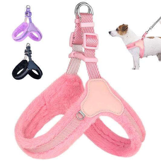 Warm Plush Padded Dog Harness Winter