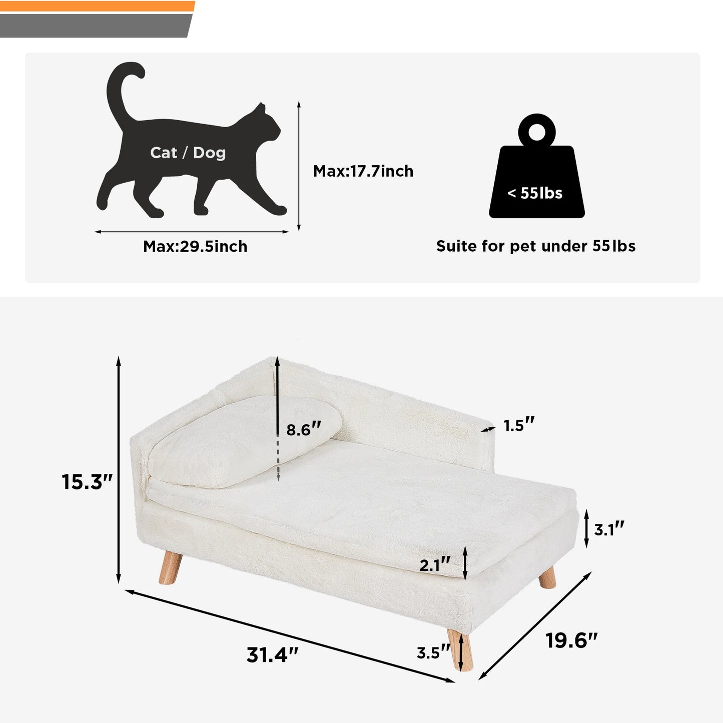 Nordic Pet Stool Bed with Cozy Pad Waterproof