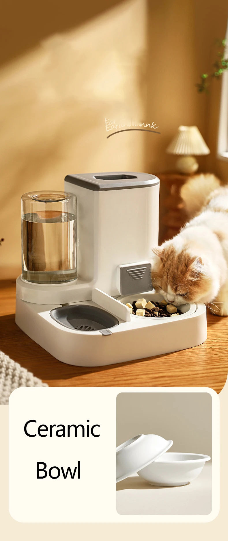 Kimpets Pet Automatic Feeder Drinking Water Large Capacity