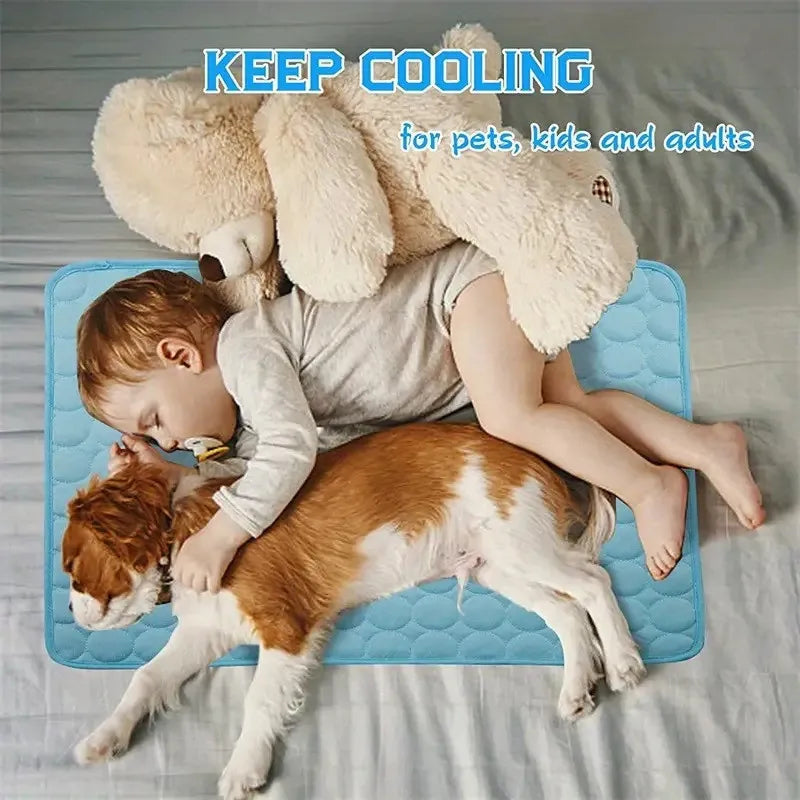 Pet Self Cooling Mat, Ice Silk, Cooling Pad for Dogs and Cats