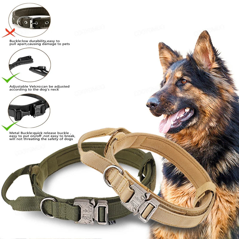 Tactical Dog Collar and Leash, Military Adjustable Durable Nylon Leash