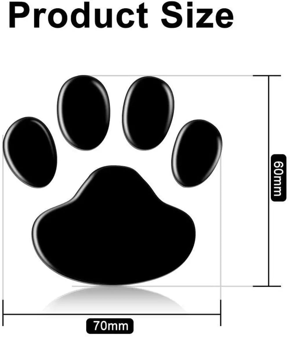 2Pcs/Set 3D Animal Dog Cat Bear Foot Prints Car Sticker