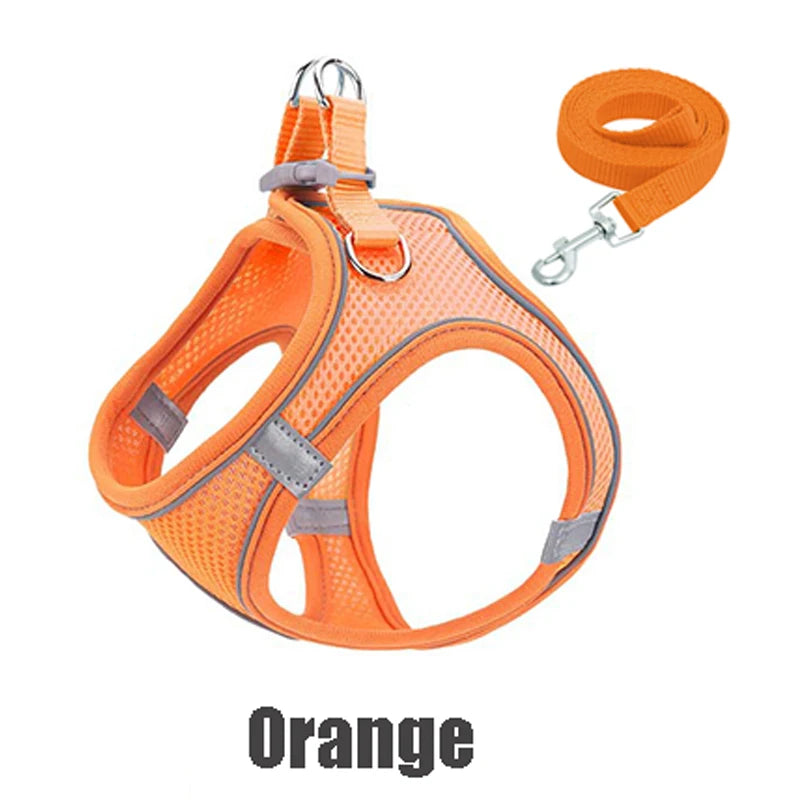 Reflective Pet Harness Dogs Strap with Leash Adjustable