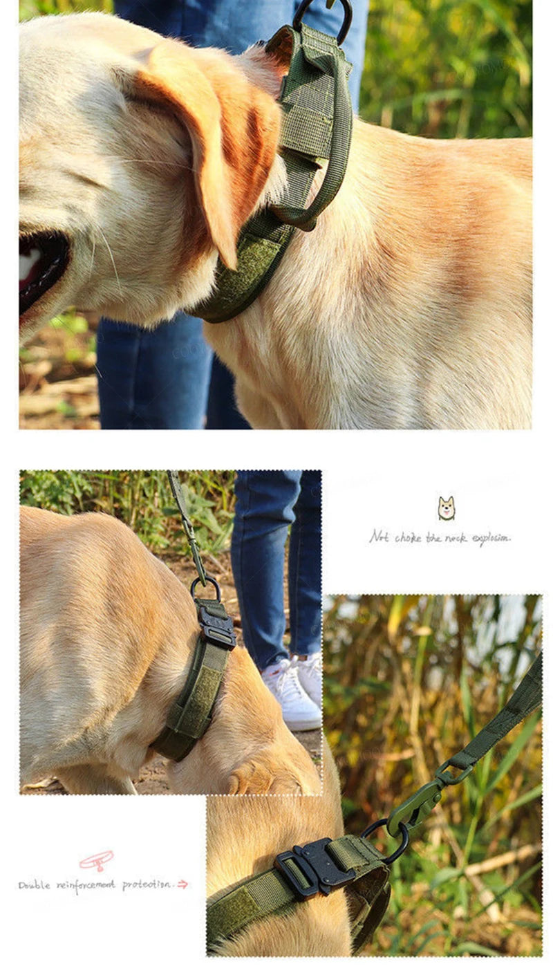 Tactical Dog Collar and Leash, Military Adjustable Durable Nylon Leash