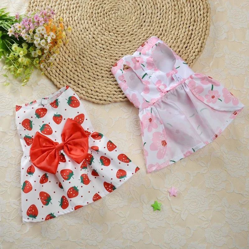 Fashion Cat and Dog Puppy Dresses with Bow