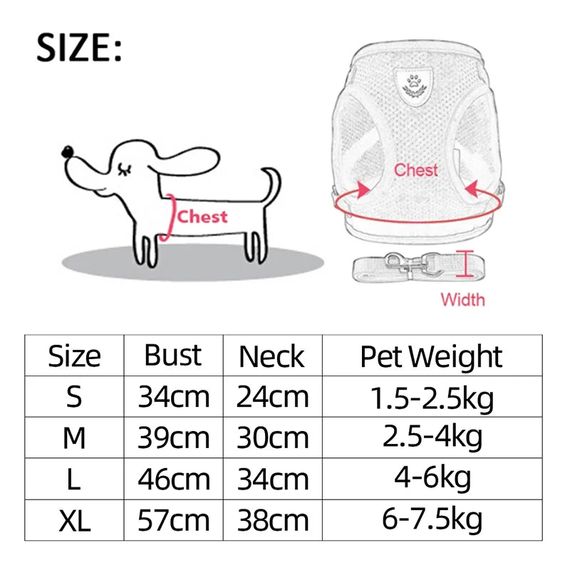 Reflective Breathable Mesh Dog Harness