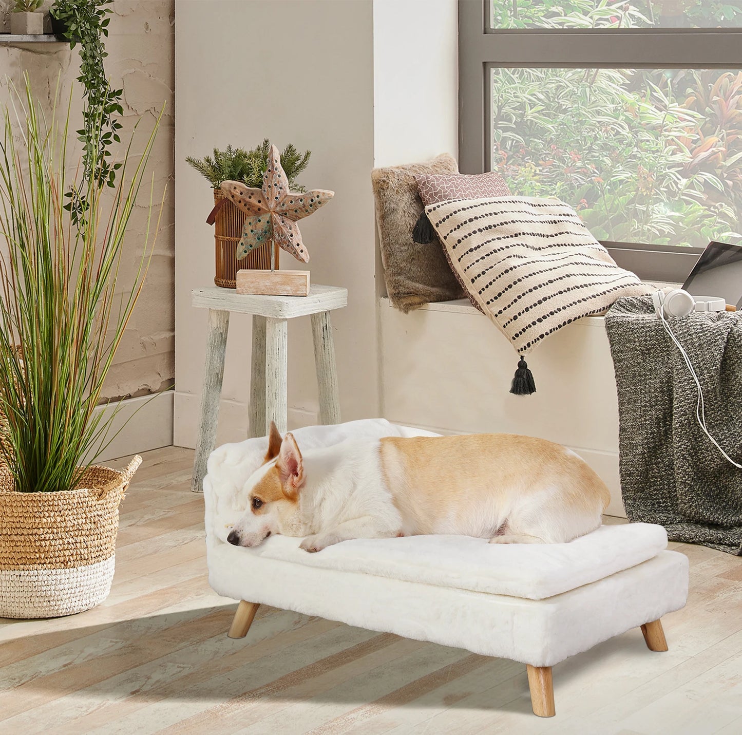 Nordic Pet Stool Bed with Cozy Pad Waterproof