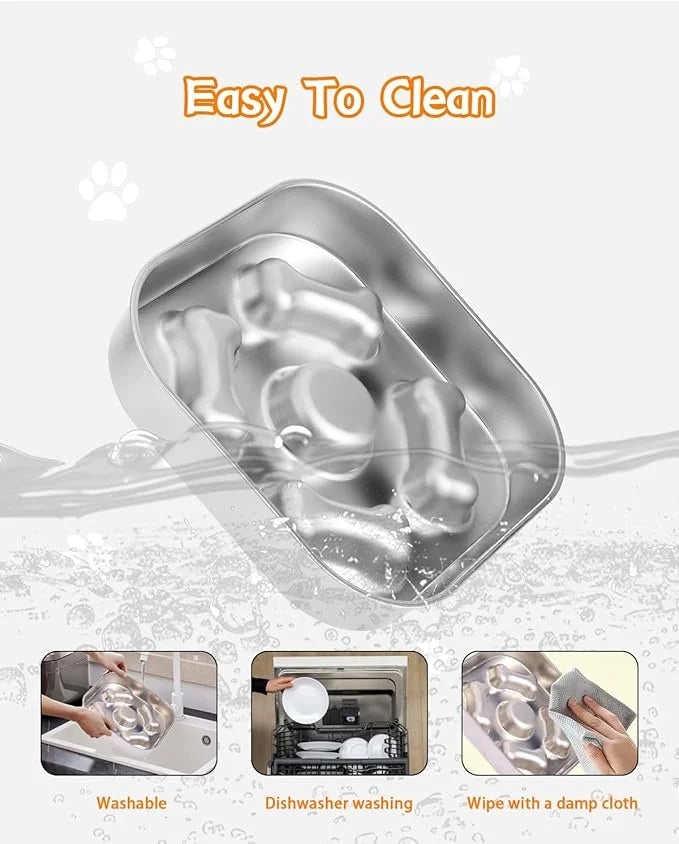 Stainless Steel Slow Feeder Bowl For Dogs And Cats