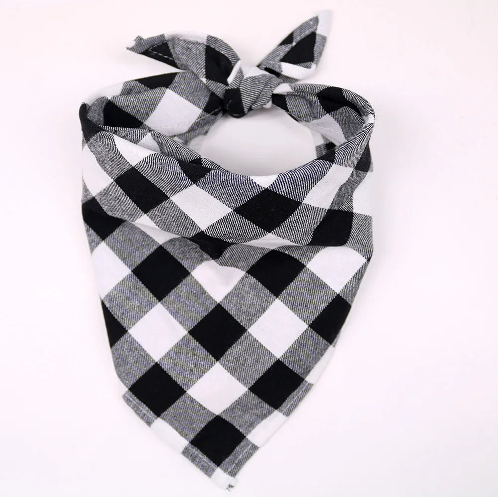 Classic Red Black Plaid Pet Dog Bandana