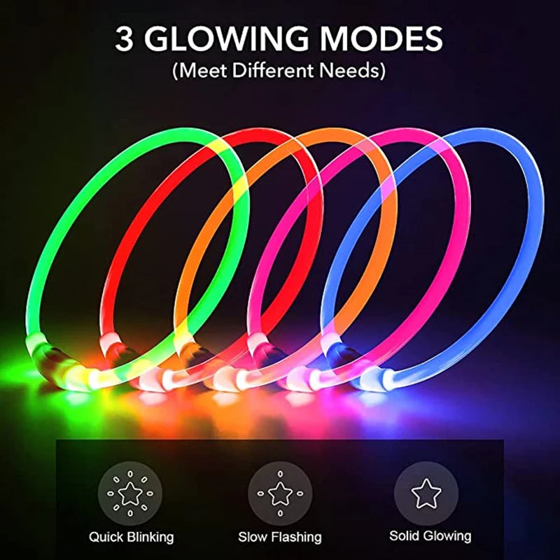 3 Modes Dog Luminous Charge Collar Led Usb