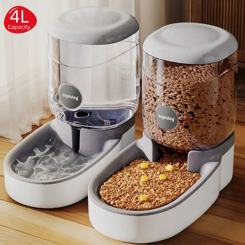 Dog Cat Feeder and Water Dispenser Gravity Food Feeder Large Capacity 4L