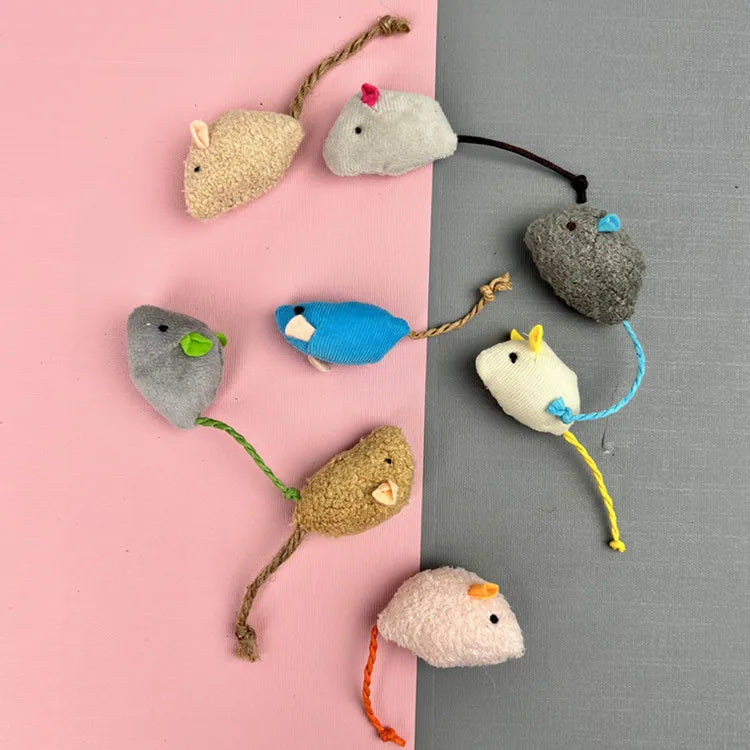 3-200 Pcs Rattle Cat Mouse Toys