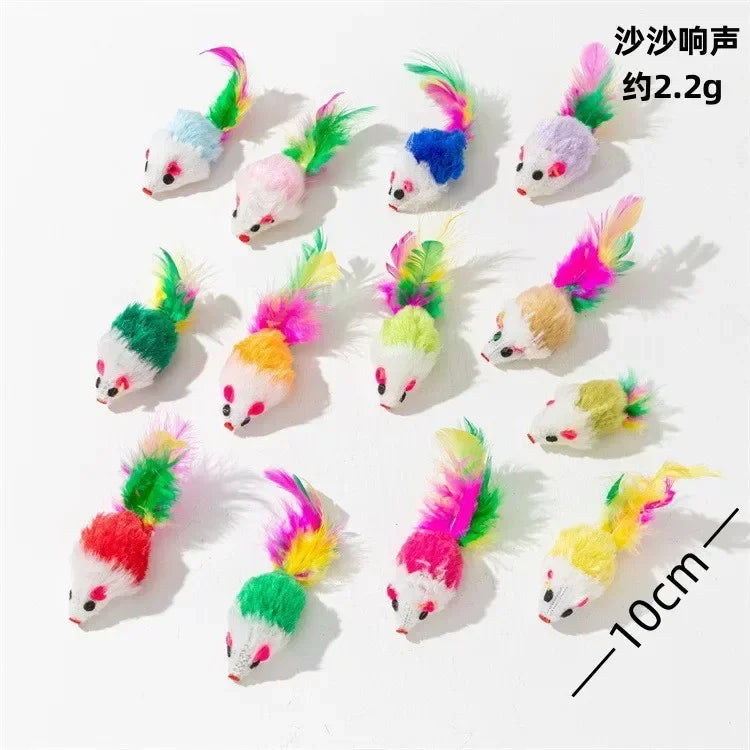 3-200 Pcs Rattle Cat Mouse Toys