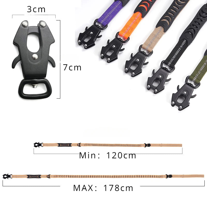 Reflective Shock Absorbing Pet Leashes with Car Seatbelt