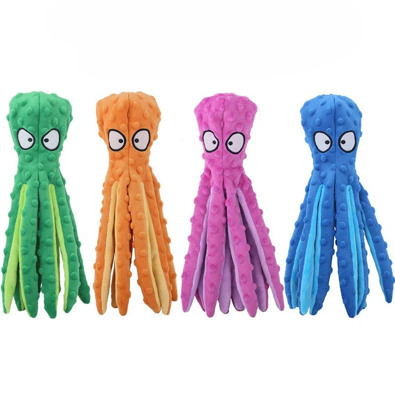 Pet Plush Toy Octopus Dog Interactive Toy Indestructible Bite Resistant