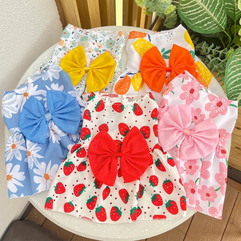 Pet Skirt Cute Dog Dress Bow Lace for Small Medium Puppy