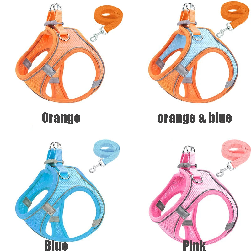 Reflective Pet Harness Dogs Strap with Leash Adjustable