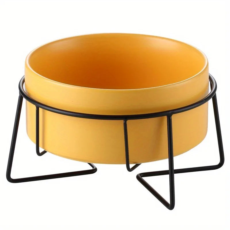 Food Water Bowls with Stand Ceramic Pet Feeding