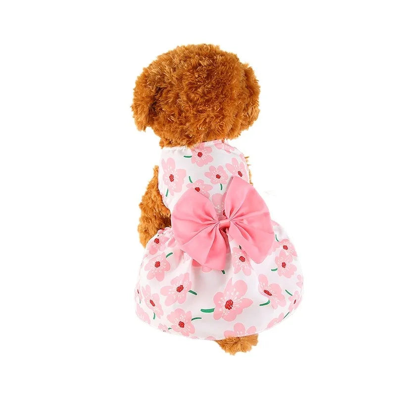 Pet Skirt Cute Dog Dress Bow Lace for Small Medium Puppy