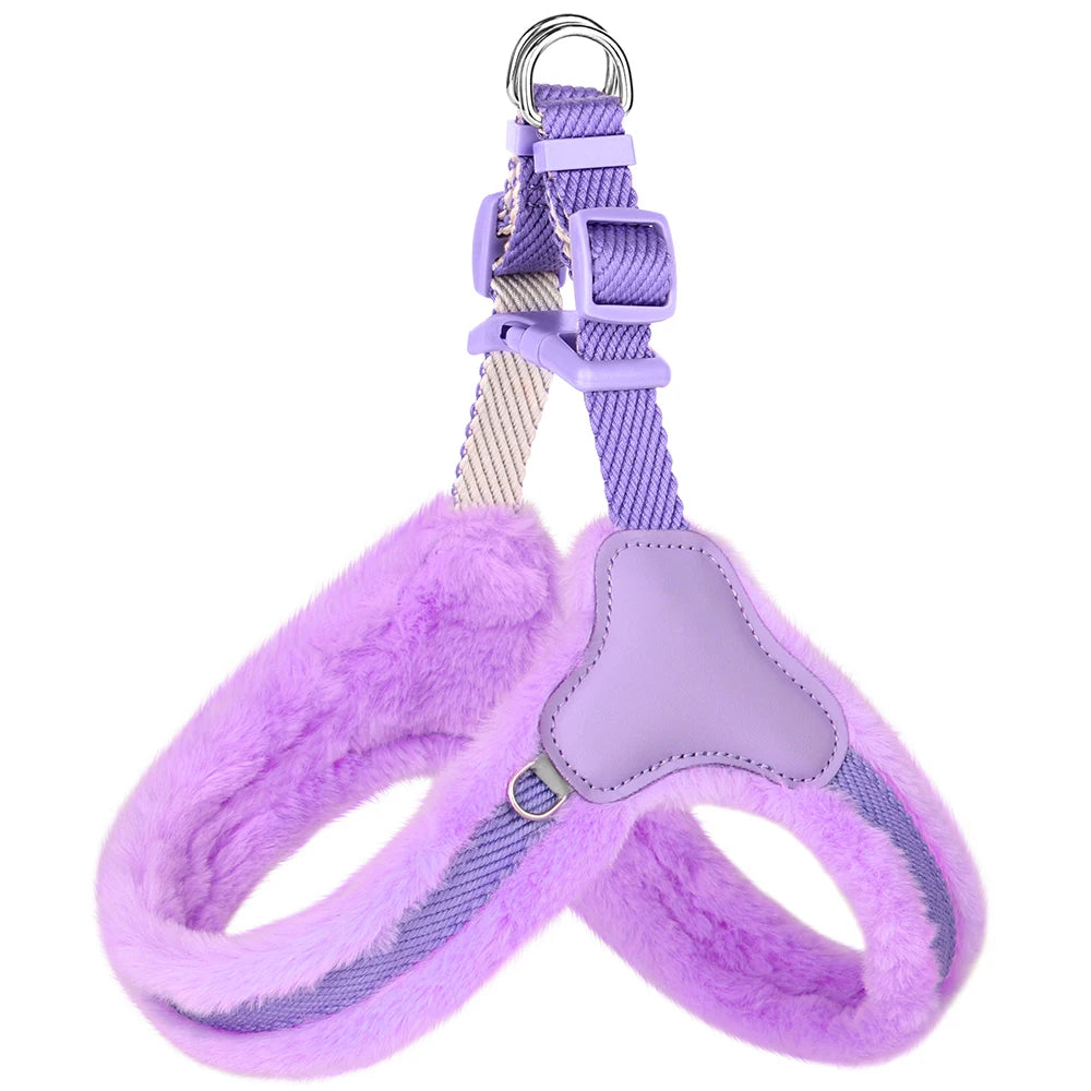 Warm Plush Padded Dog Harness Winter