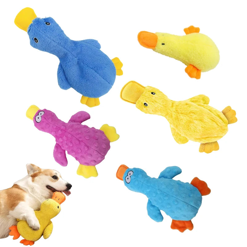 Dog Plush Sound Toys Yellow Duck Puppy Squeaky Interactive Stuffed