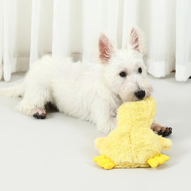 Dog Plush Sound Toys Yellow Duck Puppy Squeaky Interactive Stuffed